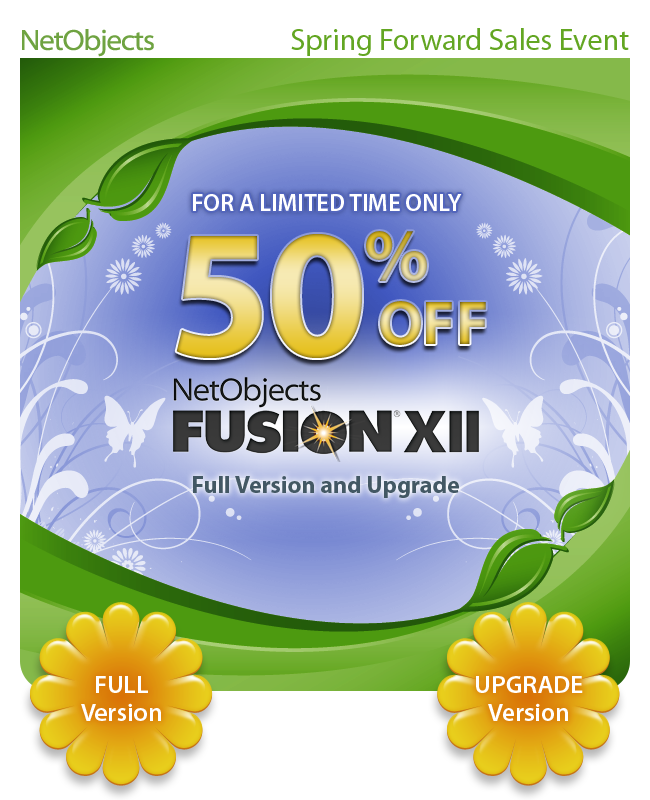 NetObjects Fusion XII Spring Forward Sales Event